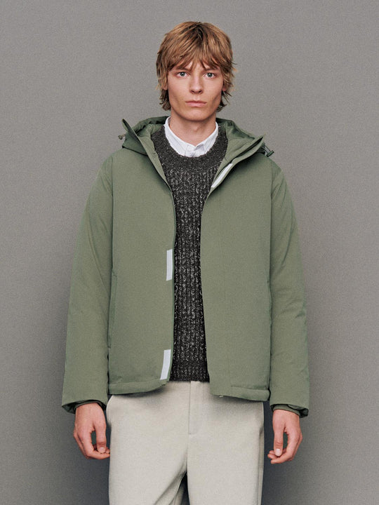 Hooded High Neck Down Jackets