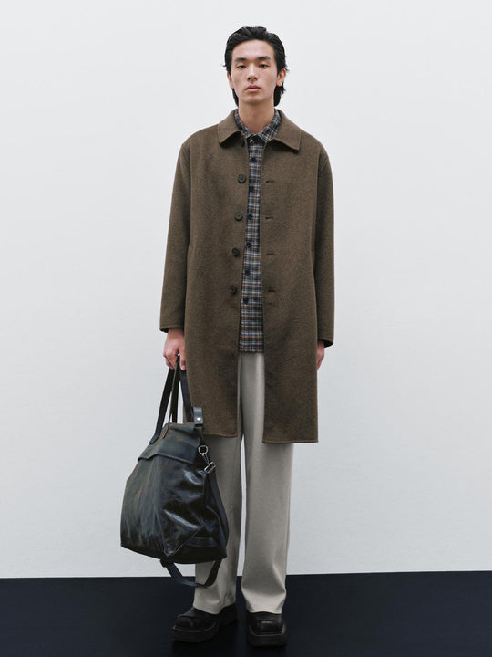 Wool Blend Straight Longline Coats