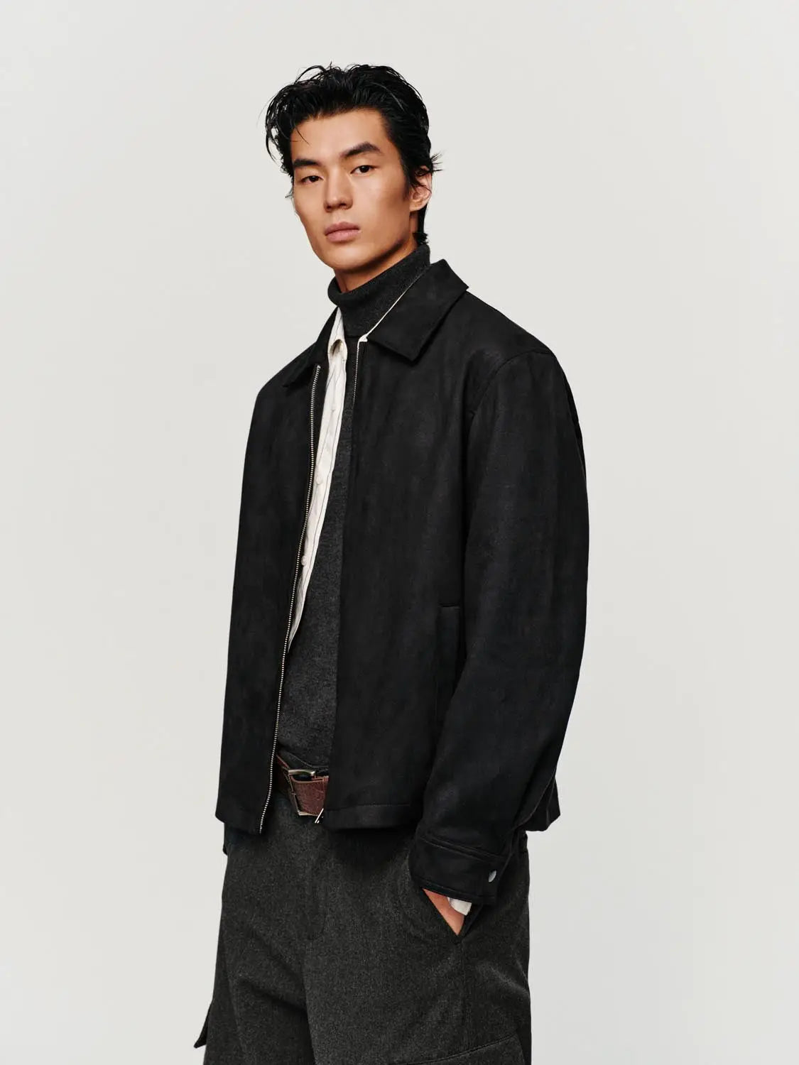Jacket from Urban Revivo Fashion: black zip-front jacket.