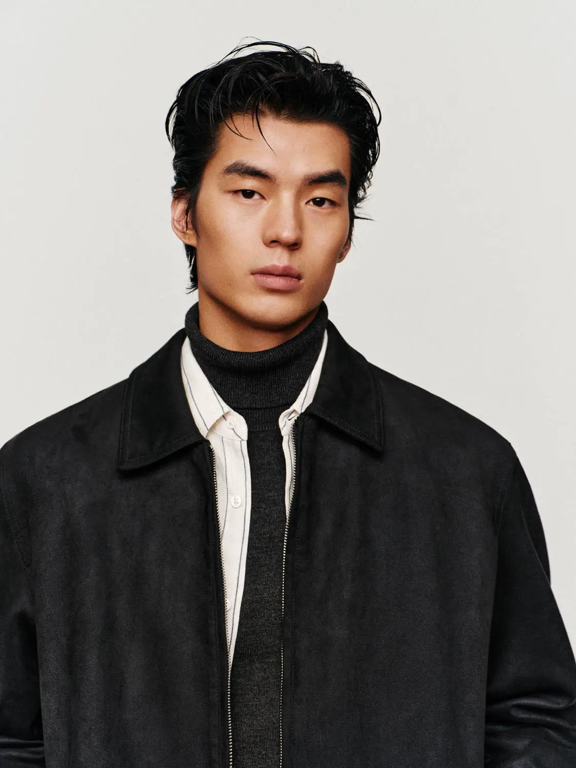 Jacket, black zip-front with collar, Urban Revivo Fashion