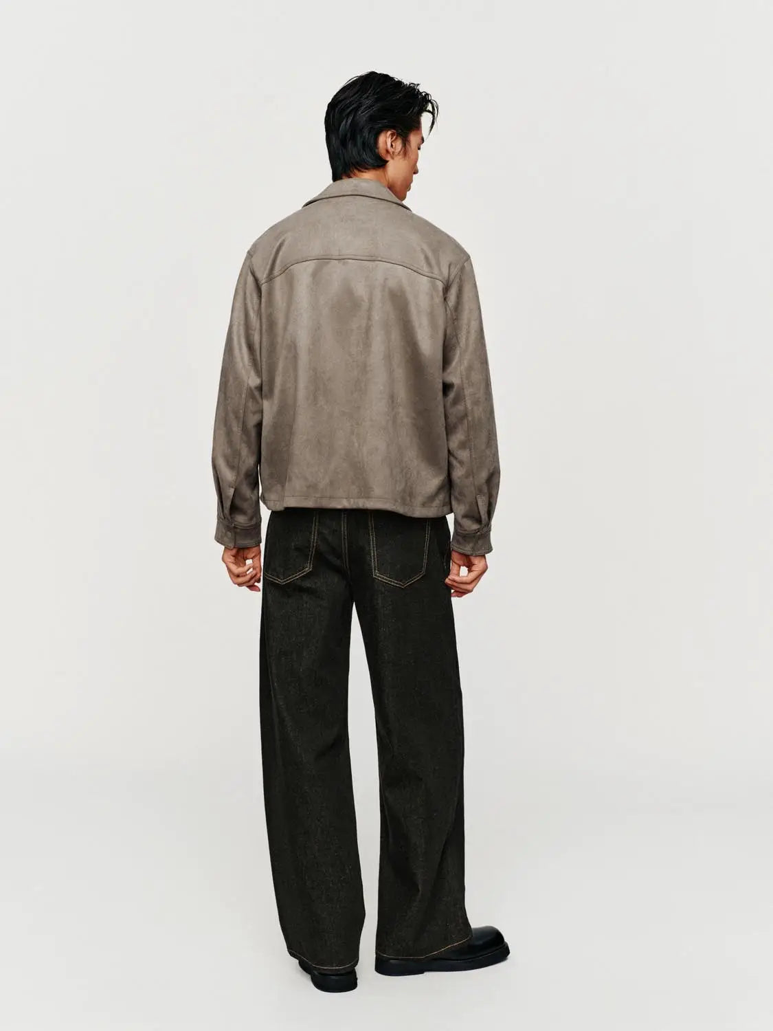 Jacket taupe suede-like Urban Revivo Fashion; waist-length casual outerwear
