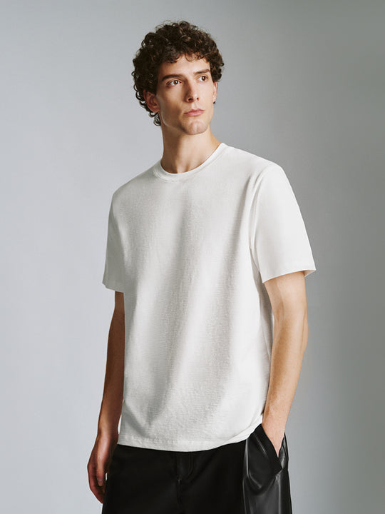 T-shirt dritta con scollo a giro