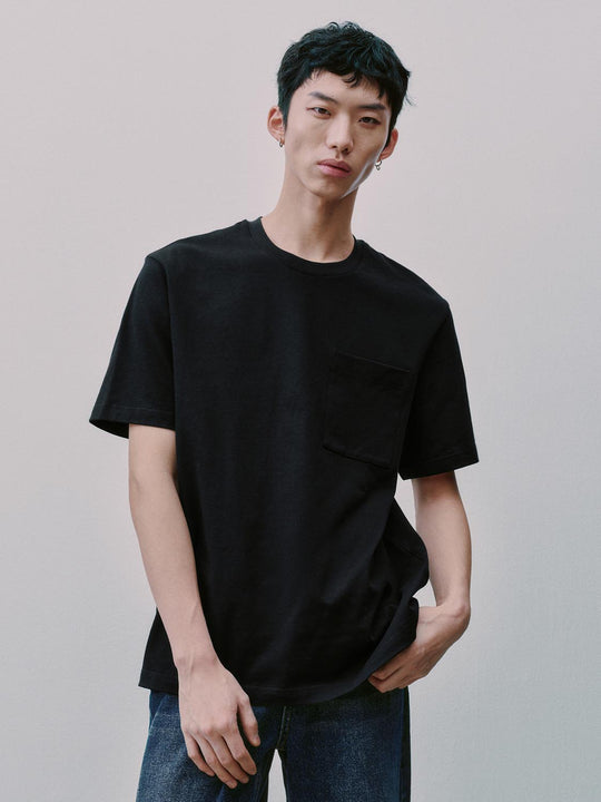 Patch Pocket Crew Neck T-Shirts