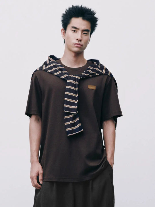T-shirt oversize a maniche corte in cotone con girocollo
