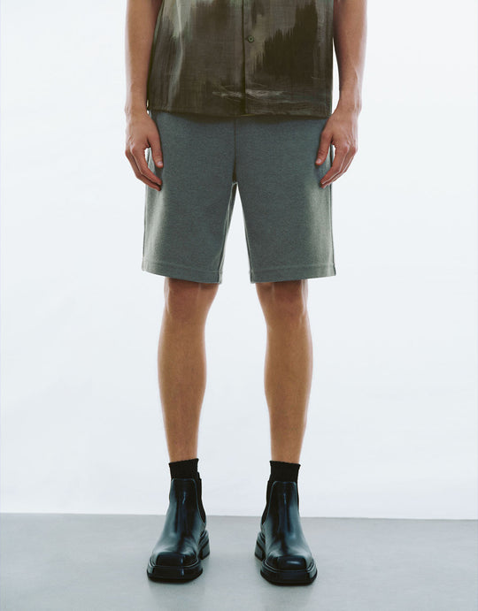 Pantalones cortos de punto con cordón en la cintura