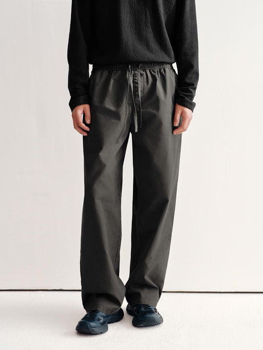 Drawstring Pull On Straight Leg Pants