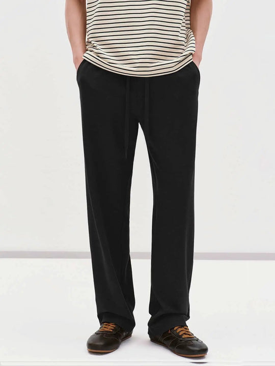 Drawstring Waist Wide-leg Pants