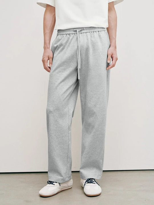 Straight-leg Relaxed Fit Drawstring Cotton Pants
