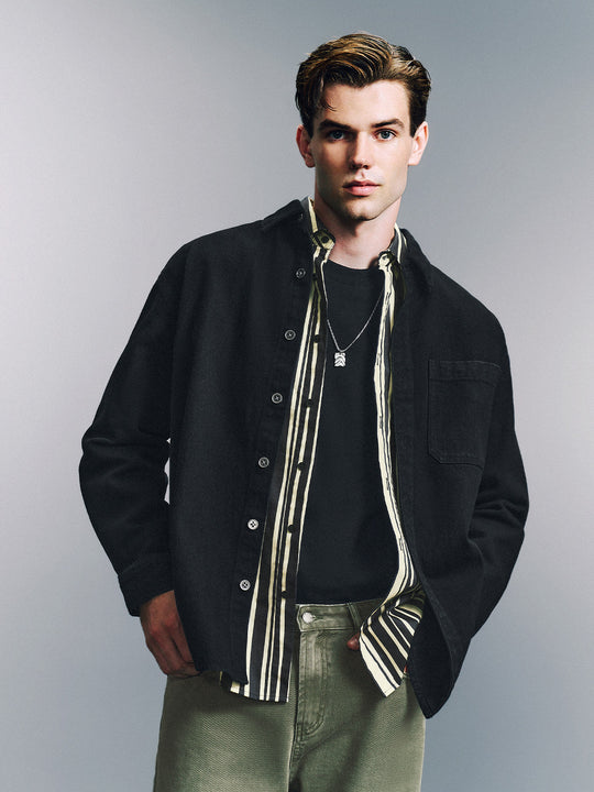 Chemises en jean amples à boutons