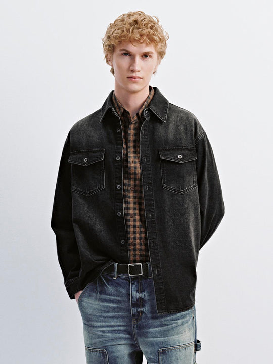 Camicie di jeans con tasche a patta