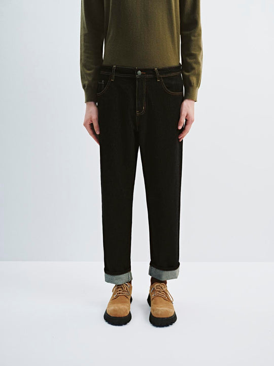 Jean droit avec revers