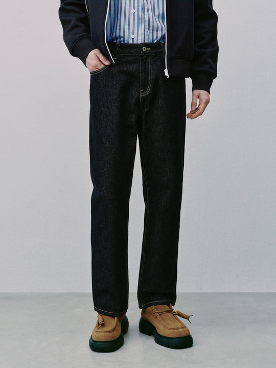 Washed Straight Leg Jeans