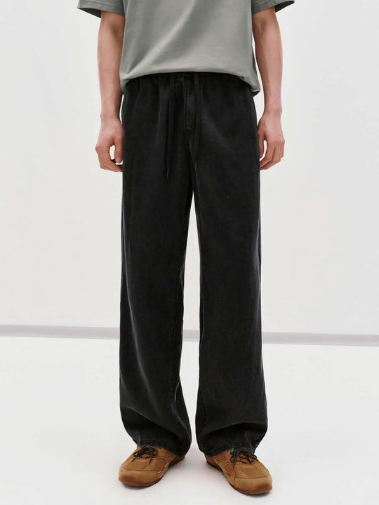 Wide-leg Drawstring Lyocell Blend Pants