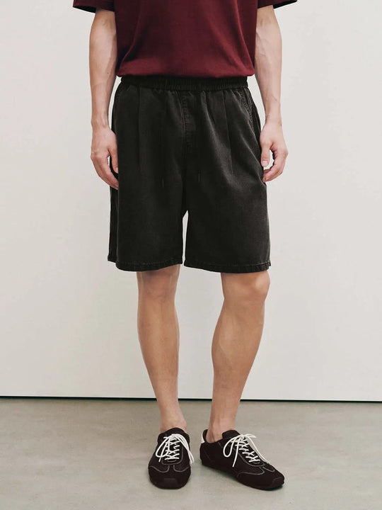 Elastic Waist Lyocell Blend Shorts