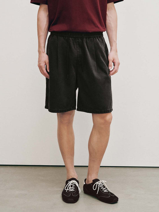 Shorts aus Lyocell-Mischgewebe mit elastischem Bund