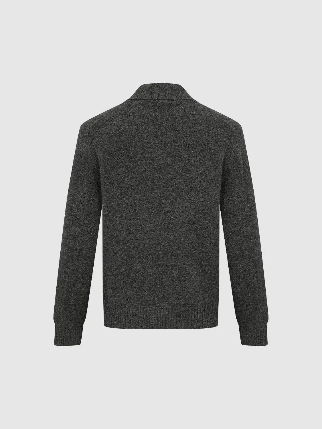 Knit T-Shirt by Urban Revivo Fashion in charcoal gray heather knit, back view
