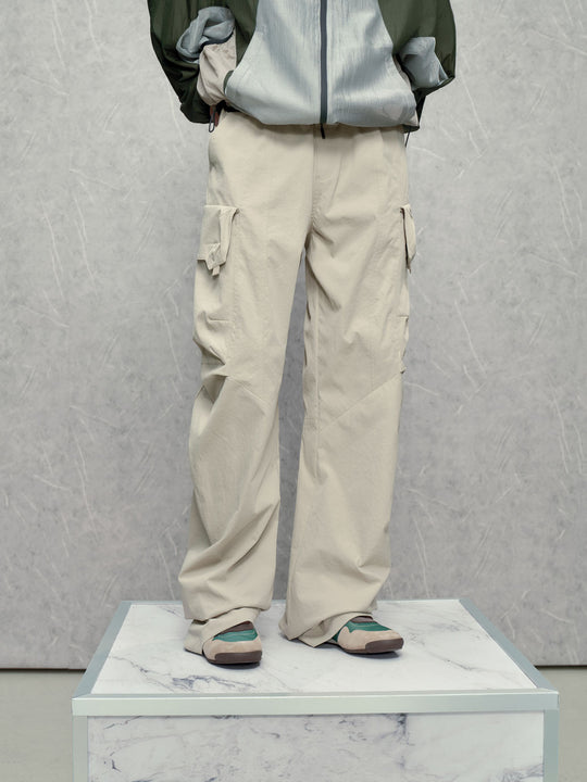 Flap Pocket Wide-Leg Pants