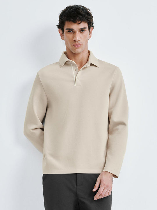 Camisas tipo polo con medio botón