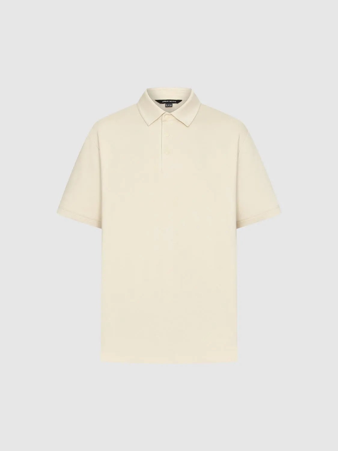 Polo Shirt by Urban Revivo Fashion in cream beige, short sleeves