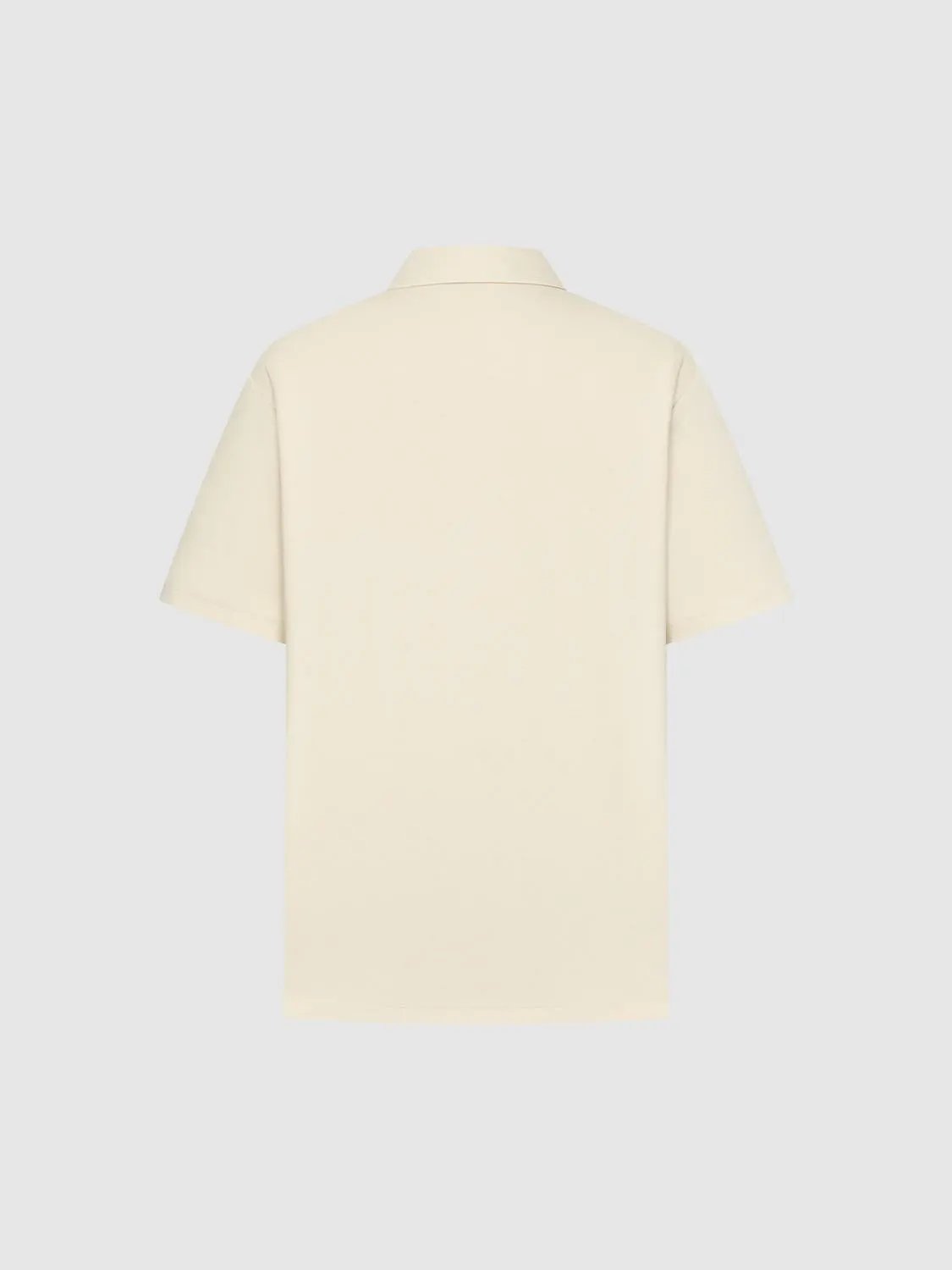 Polo shirt by Urban Revivo Fashion in cream, back view, short sleeves
