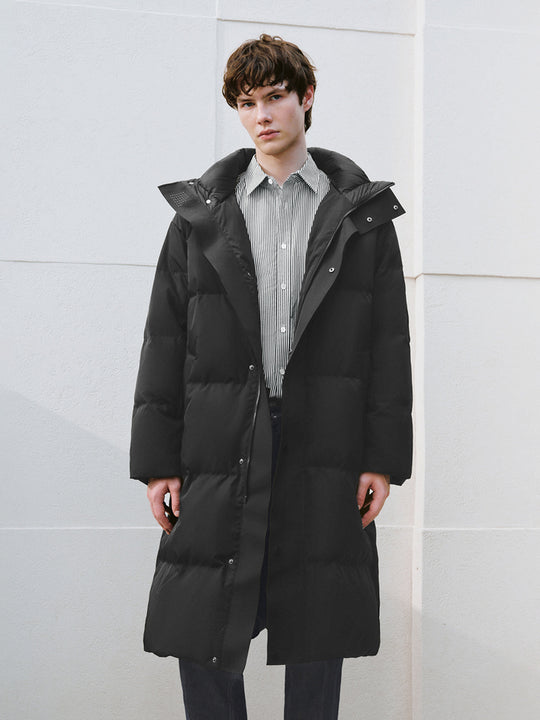 Lange gepolsterte Daunenoberbekleidung