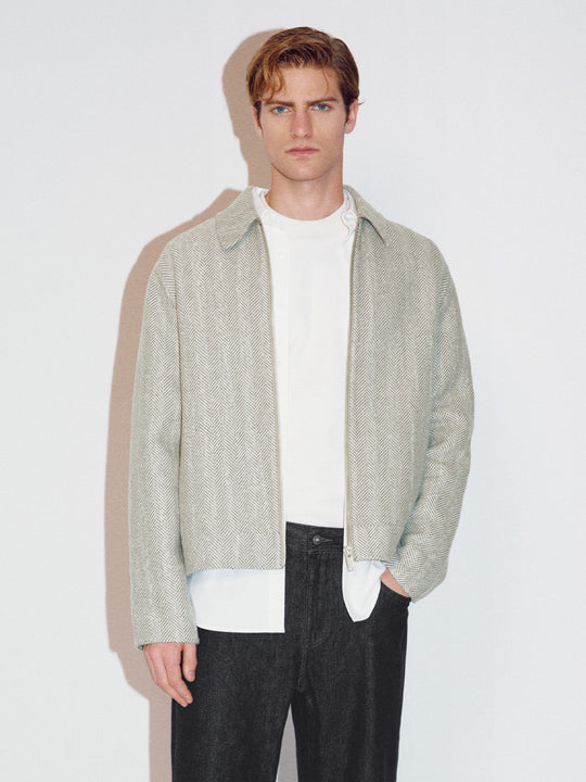 Giubbotti Herringbone con zip frontale