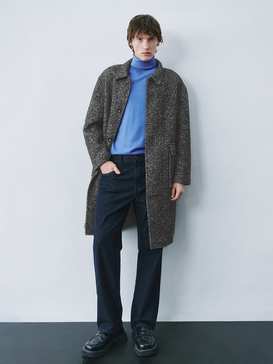 Longline Flap Pocket Wool Blend Coats
