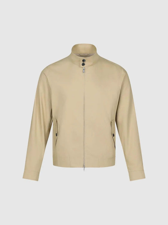 Zip Front Long Sleeve Cotton Blend Jacket