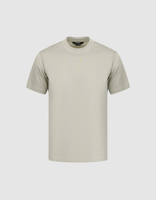 Camiseta de cuello redondo y manga corta con hombros caídos