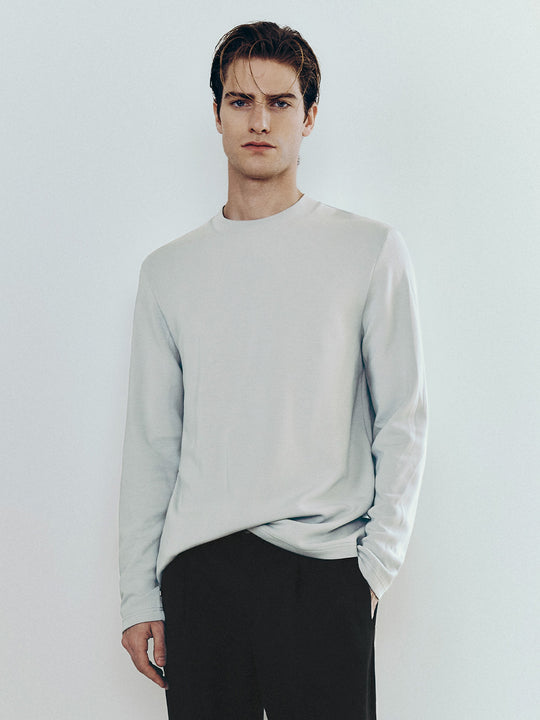 T-shirt a maniche lunghe con scollo a giro