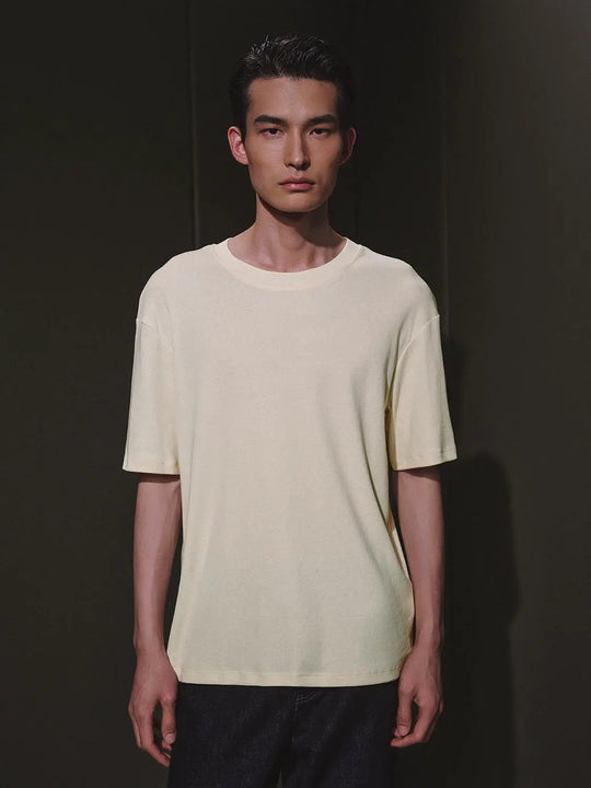 Cotton Linen Blend Everyday Wear Medium Stretch T-Shirts