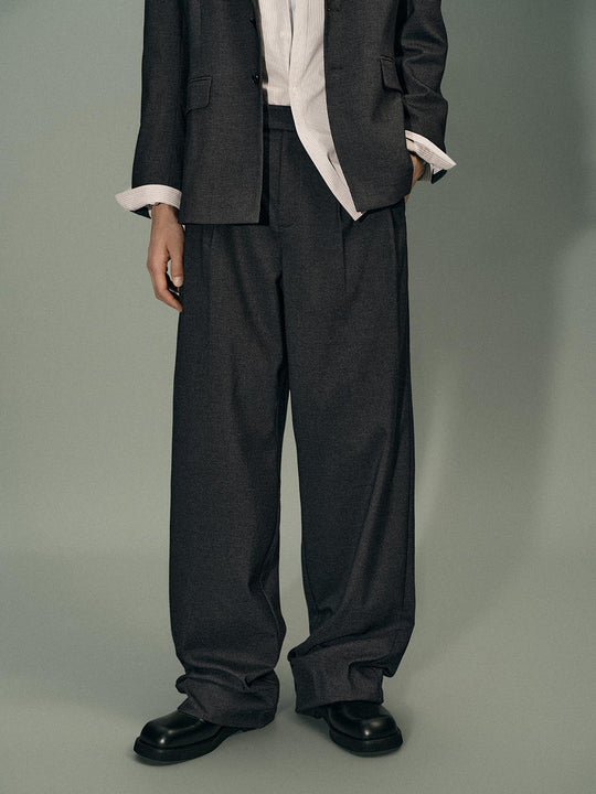 Pleated Straight Leg Pants