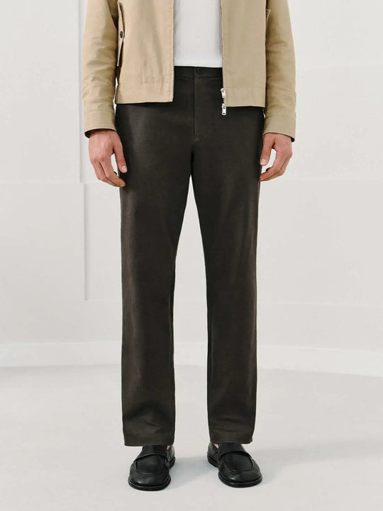 Pantalones de algodón de corte recto y sastrero