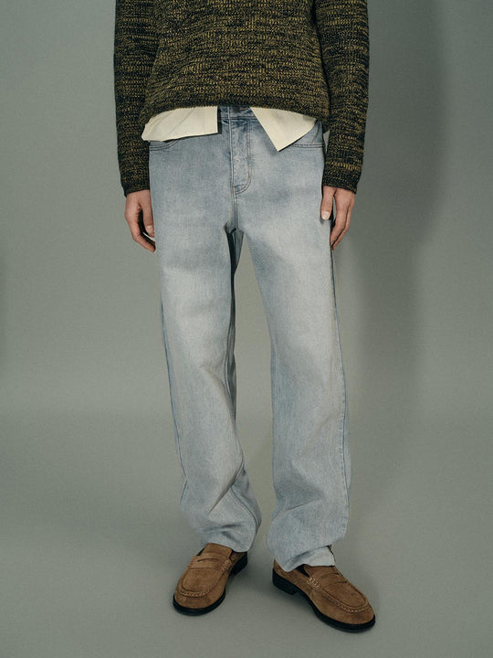 Washed Straight Leg Jeans