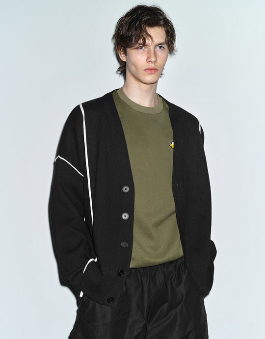 Cardigan lavorato a maglia con scollo a V