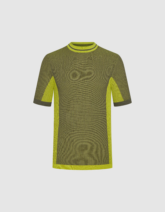 Zweifarbiges Strick-T-Shirt