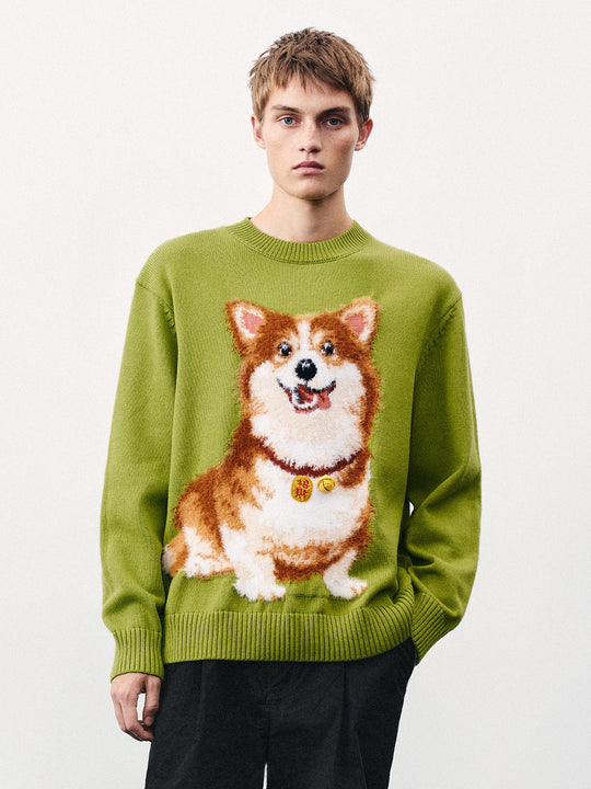 Camiseta de punto suelta con estampado animal