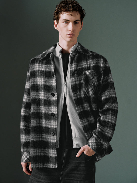 Vestes à carreaux boutonnées