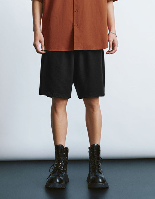 Pantalones cortos de punto con cordón en la cintura