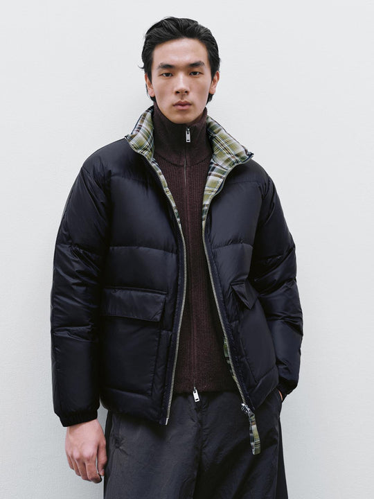 Mock Neck Quilted Down Jackets