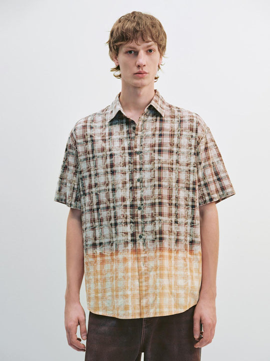 Farbblock Kurzarmhemden