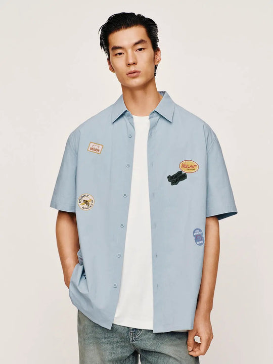 Printed Short Sleeve Shirt Lightweight Casual Everyday Wear