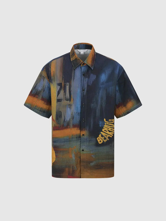 Painterly Print Medium-Stretch Shirts