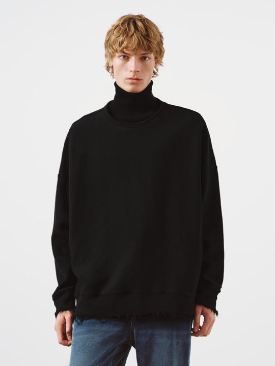 Loose Raw Hem Sweatshirts