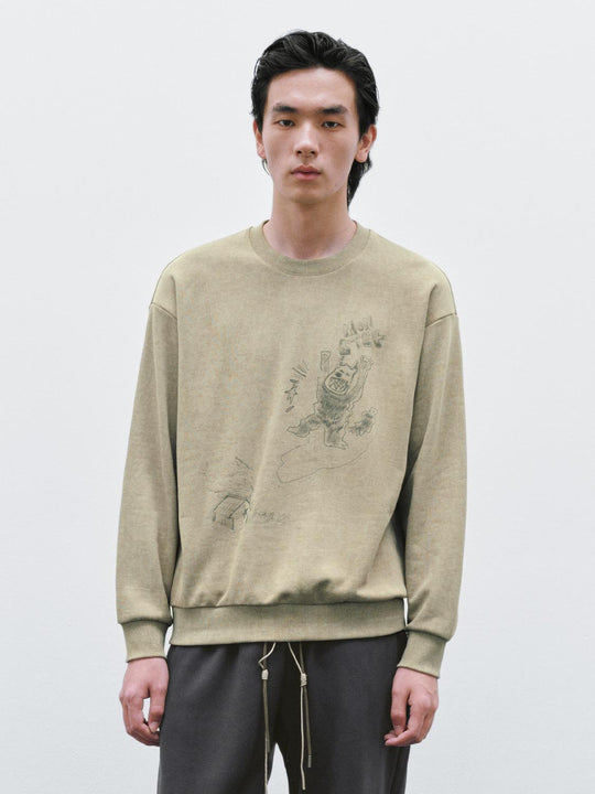 Crew Neck Printed Sweatshirts