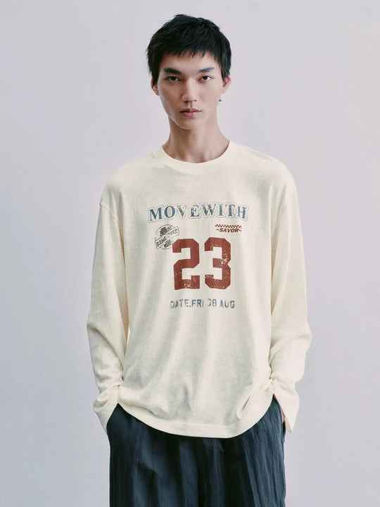 Graphic Print Crew Neck Long Sleeve T-Shirts