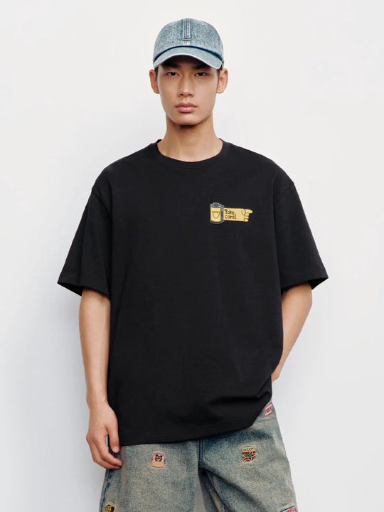Cotton Embroidered Front Graphic T-Shirts