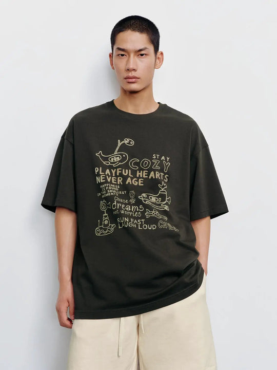 Oversized Cotton Graphic Print Casual T-Shirts