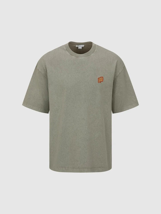 Contrast Hem Crew Neck T-Shirts