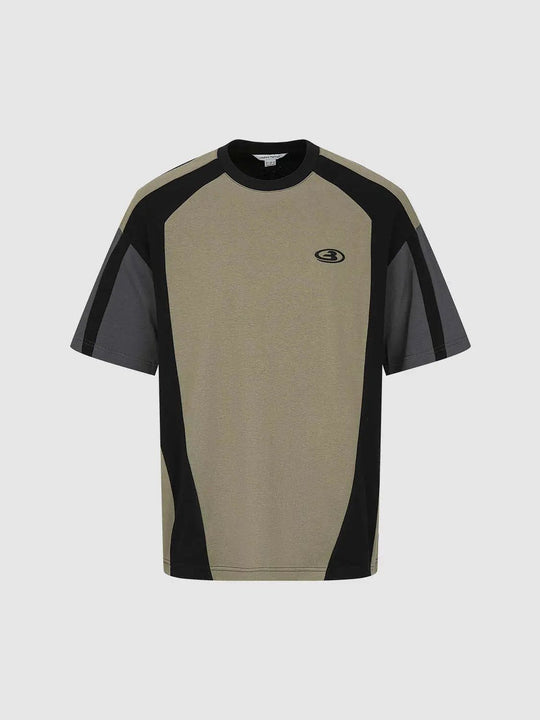 Cotton Color-Block Panels T-Shirt